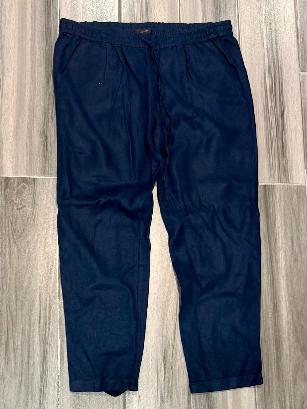 J. Crew Navy Drawstring Casual Linen Chinos